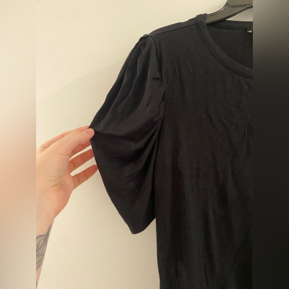 Express Black Puff Sleeve Top (with double front layer)